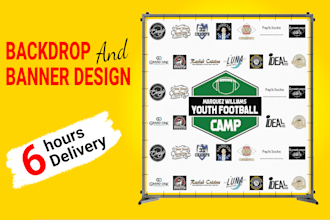 banner signage, backdrop, step and repeat design for you
