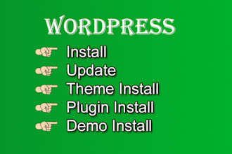 install and update wordpress, theme, plugins and import demo