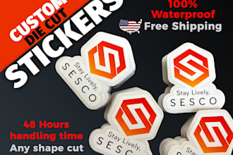 print waterproof custom stickers with logo in any size