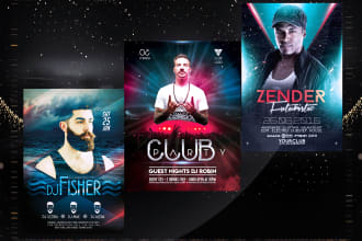 designs dj musical concert, club night party  flyer or poster