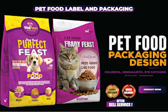 do pet food, dog, cat litter product label, mylar bag packaging