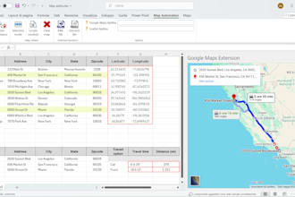 built excel sheets with google maps leaflet taskpane integration