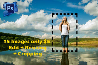 do photoshop edit, resize and crop images in 1 hours