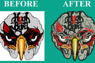 digitize logo into embroidery digitizing in dst pes and ofm in 1 hour