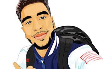 draw realistic vector portrait and cartoon from photo