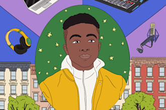 create colorful 2d illustrations