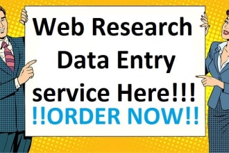 do web research and data entry