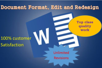 expertly format, edit and redesign ms word document for you