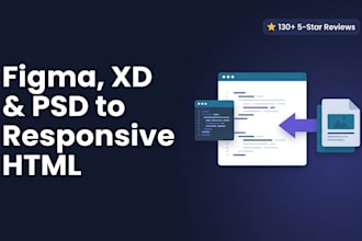 convert figma xd or PSD to responsive HTML with bootstrap 5
