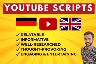 write an engaging, unique youtube script in german or english