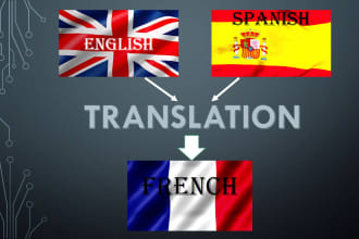 write a french translation from english or spanish