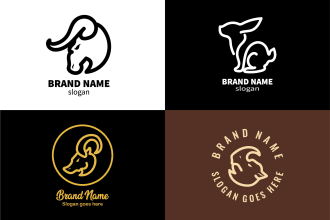design custom animal line art minimalist logo
