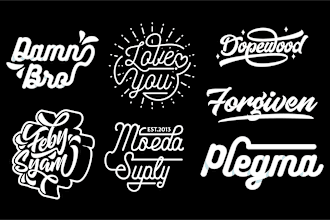 make unique custom hand drawn typography logo for apparel