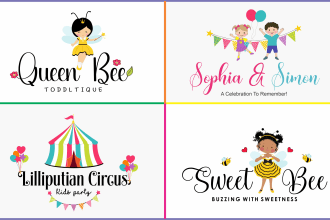 design adorable kids baby logo, baby products design