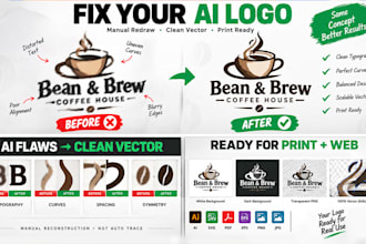 fix ai logo and convert it to vector