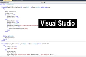 do desktop application development using  vb and sql, access