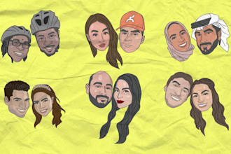 draw couple or custom illustration with my style