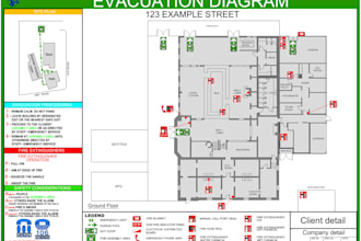 draw fire safety and emergency evacuation plan