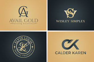 design 2 luxury initial letters monogram logo