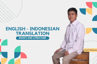 do high quality books and literature translation from english to indonesian
