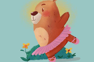 make cute animal illustration