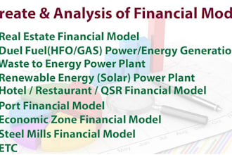 prepare dfo power plant,solar,hotel business plan and financial model