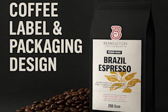 design special coffee lable and packaging