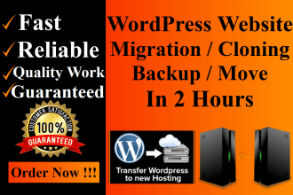 migrate, clone or backup your wordpress website in 2 hours
