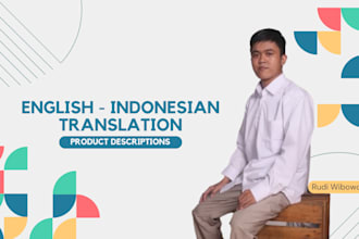do product descriptions translation from english to indonesian