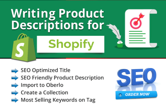 write shopify product descriptions for furniture, fitness, fashion beauty items