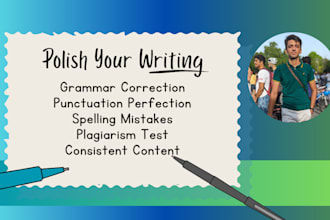edit and correct grammar, punctuation, and writing errors
