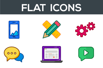 design custom flat icon set