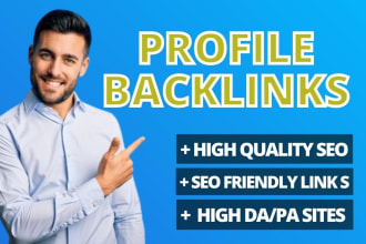 do 150 HQ social media profile backlinks SEO link building