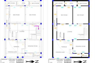 provide services of an architect and a draftsman for 2d plans