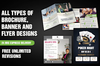 design a professional flyer, brochure, and poster in 24 hours