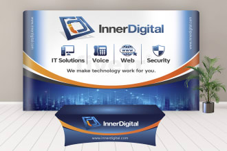 backdrop design, tradeshow booth, rollup banner