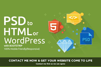 convert psd to html and psd to wordpress website