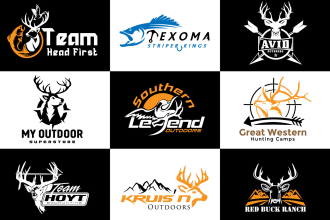 do unique outdoor hunting and fishing logo