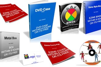 create 2D,3D ebook cover, cd,dvd ,software box,business card