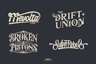 design custom vintage hand lettering logo for your brand