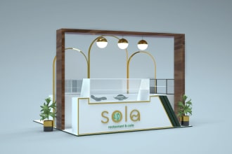 design 3d trade booth design, kiosk and exhibition stall