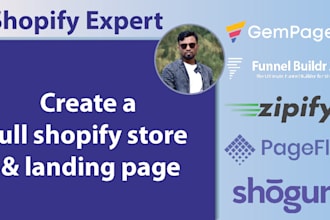 create shopify store and landing pages