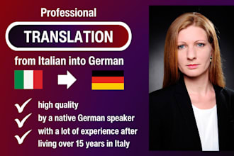 translate any text from italian into german