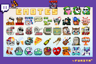 draw pixel art emotes for twitch, discord, or youtube