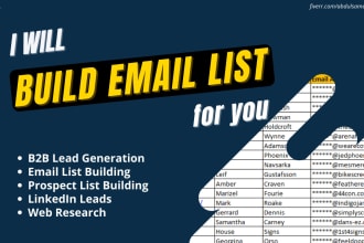 build targeted b2b email lead list, contact prospect list building for you