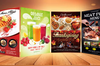 do fast food menu flyer, poster within 24 hours