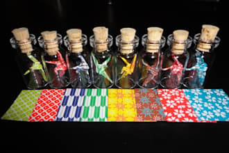 send you a tiny origami crane in a bottle, set of two