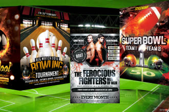 design sports, club, party, event or any flyer