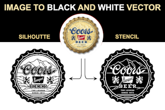 turn your photo into black and white vector