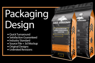 professionally design custom pouch, product, and retail packaging